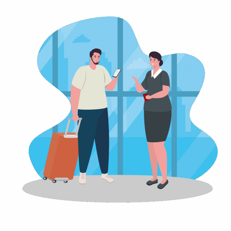 man-standing-check-order-register-flight-male-with-baggage-waiting-plane-departure-airport-vector-illustration-design